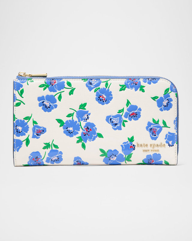 devin springtime blooms leather continental wallet